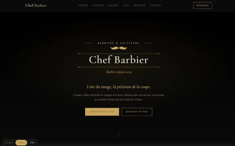 Page d’accueil du site Chef Barbier